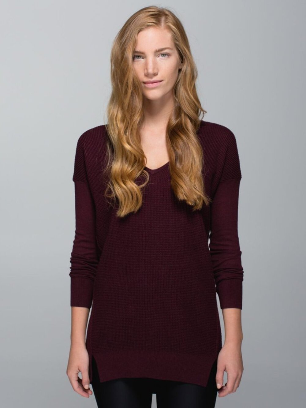 RARE Lululemon The Sweater Life KNIT WAFFLE V NECK SIZE 4